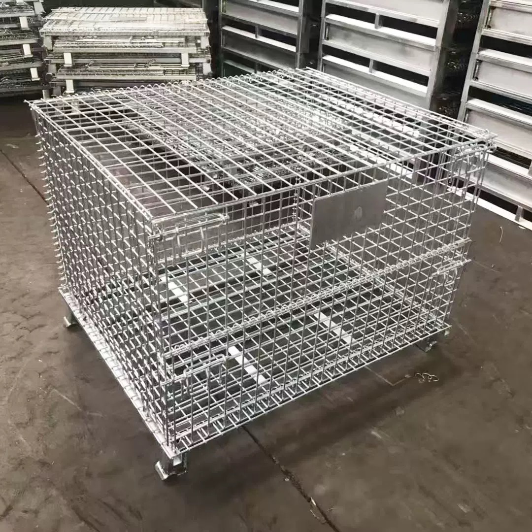 Wire mesh container metal storage cage main view