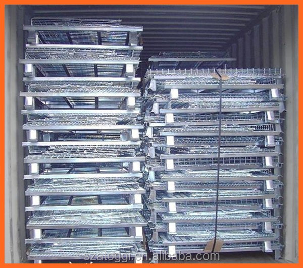 Heavy Duty Galvanized Steel Storage Pallet Crate with 1000kg Capacity for Industrial Warehouse