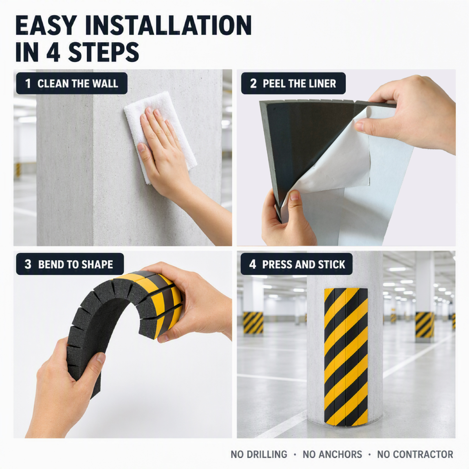 Warehouse Rack Column Guard Foam Garage Parking Wall Protector NBR XPE PU 3-50mm Cuttable Panel OEM Factory