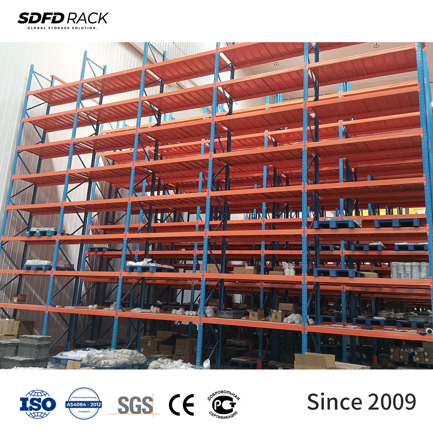 High Quality Teardrop Pallet Rack System Low Price High Load Heavy Duty Warehouse Selective Pallet Racking for Wire Mesh Deck