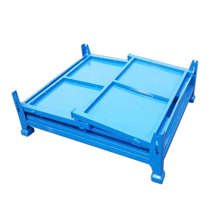 Industrial Metal Storage Cage Stackable Warehouse Turnover Boxes with Strong Carrying Capacity