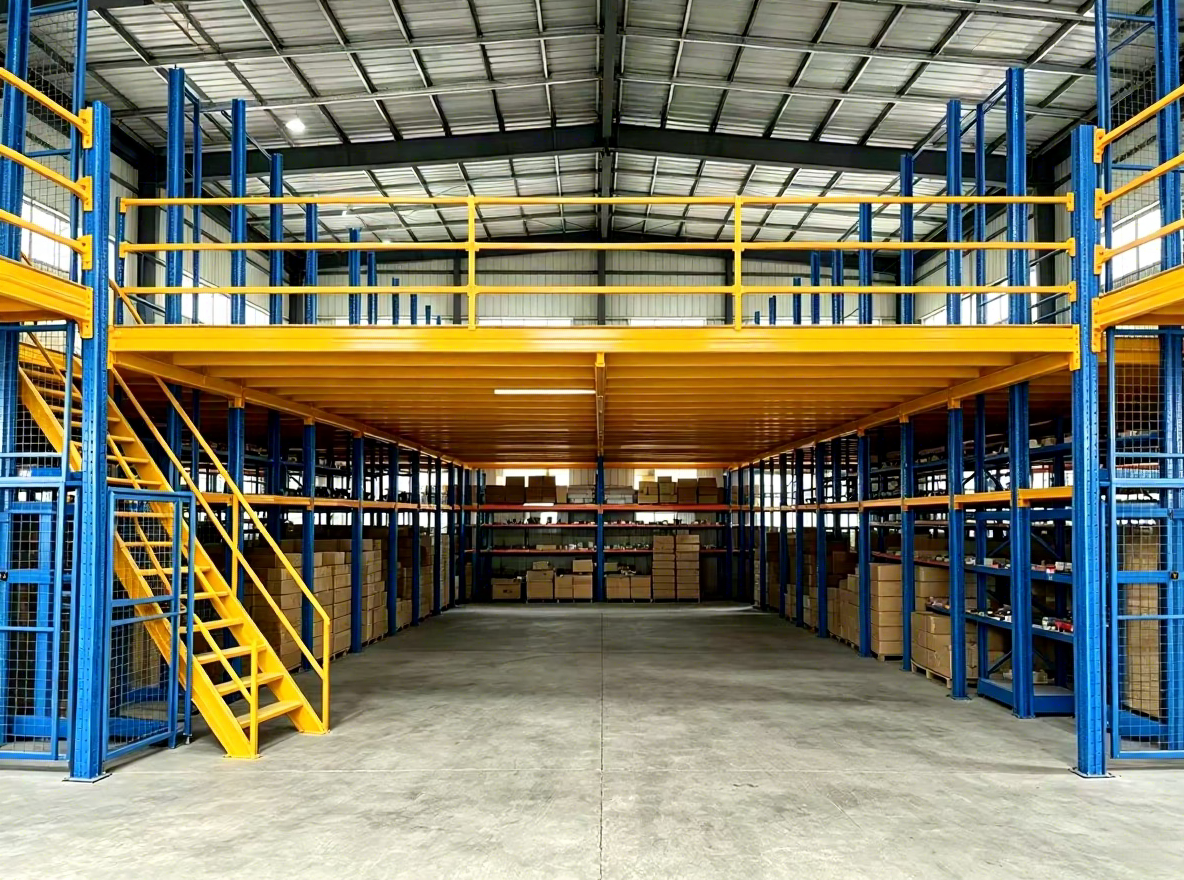 HONGXIN Heavy Duty Customizable Steel Multilayer Corrosion Protected Adjustable Boltless Mezzanine 300-1000kg/sqm Load Capacity