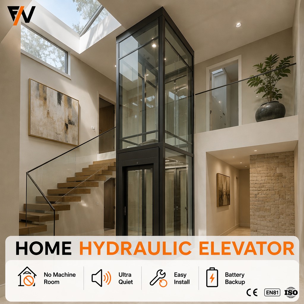 Quality Assurance Hydraulic Mini Home Lift Elevator Man Lifting Platform 300/450kg Load Capacity 0.25m/s Speed Lifting