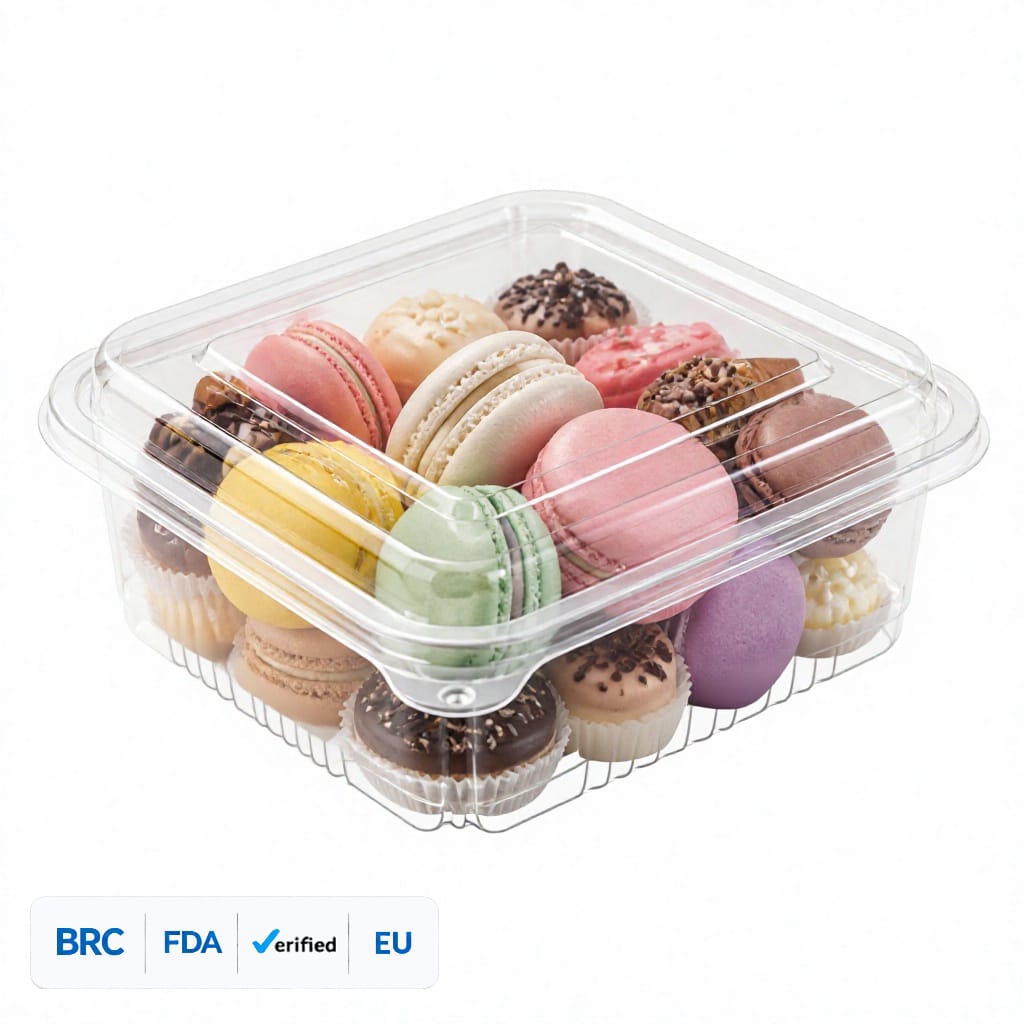 Wholesale PET Pastry Box 500g Disposable Clear Cake Dessert Container With Lid Food Grade Recyclable Bulk Packaging