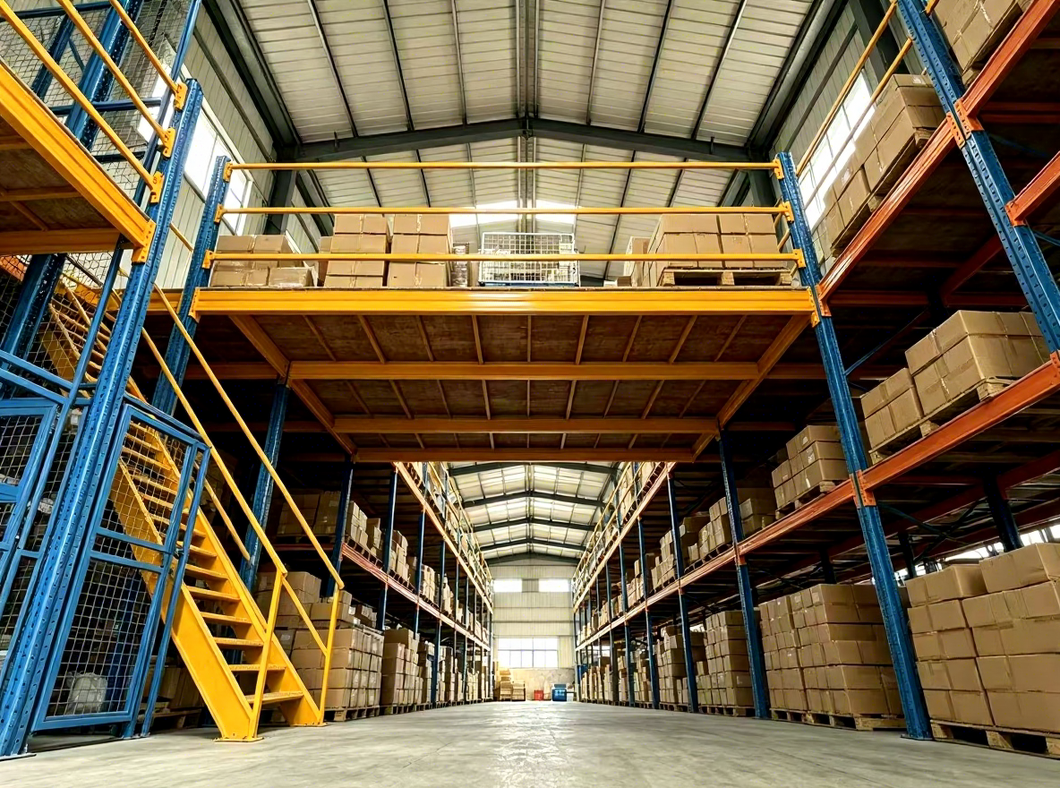 HONGXIN Heavy Duty Customizable Steel Multilayer Corrosion Protected Adjustable Boltless Mezzanine 300-1000kg/sqm Load Capacity