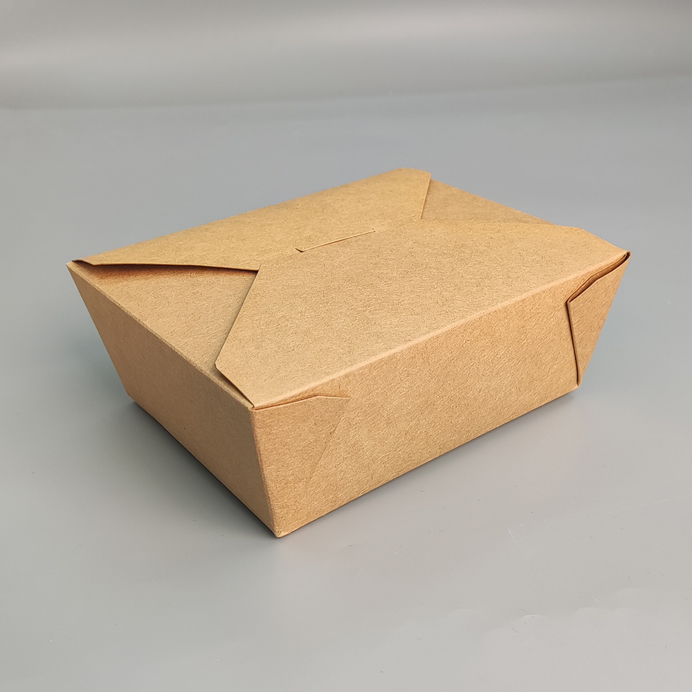 Customized LOGO Microwave Safe Kraft Paper Disposable Food Takeout Boxes Bulk Packaging