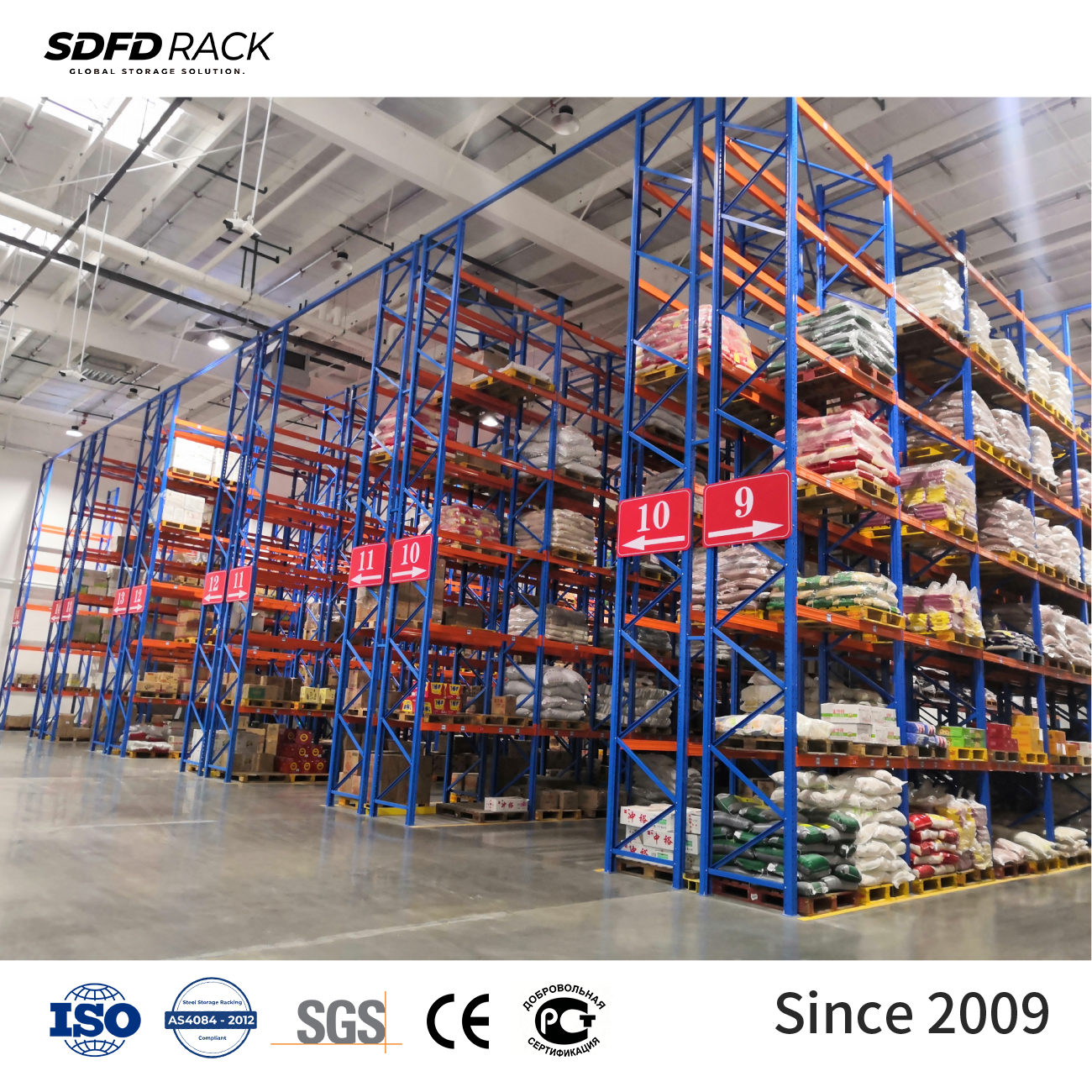 High Quality Teardrop Pallet Rack System Low Price High Load Heavy Duty Warehouse Selective Pallet Racking for Wire Mesh Deck