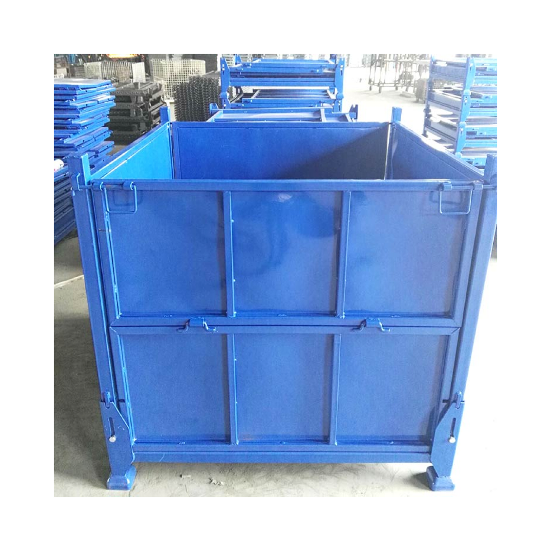 Industrial Metal Storage Cage Stackable Warehouse Turnover Boxes with Strong Carrying Capacity