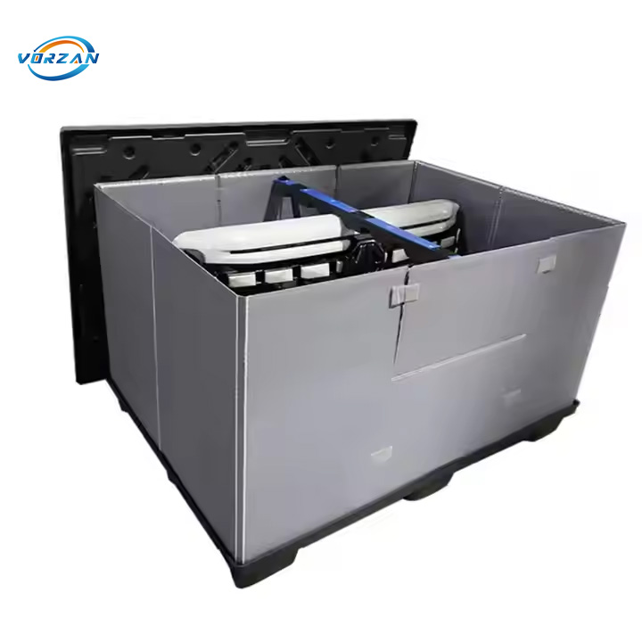 Plastic Automobile Use Large Collapsible Bulk Containers With Lids Custom Automotive Foldable Plastic Pallet Box