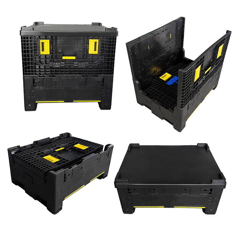 HDPE Warehouse Storage Euro Bulk Foldable Plastic Pallet Container 800x600x760mm Collapsible Stackable Large Pallet Box