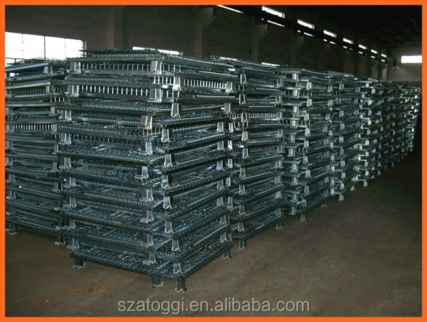 Heavy Duty Galvanized Steel Storage Pallet Crate with 1000kg Capacity for Industrial Warehouse