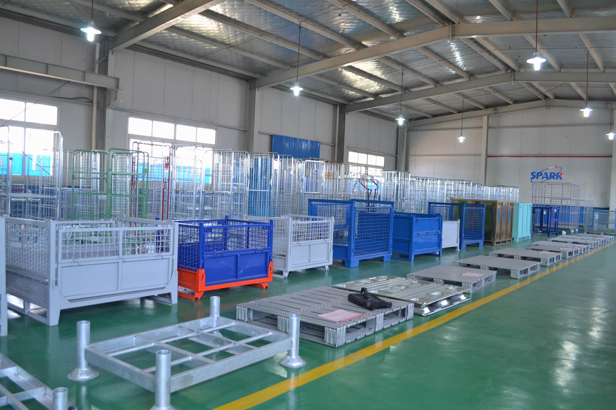 Spark Custom Heavy-Duty Steel Folding Storage Box 1600kg Capacity Lockable Design Wire Construction Cargo Equipment