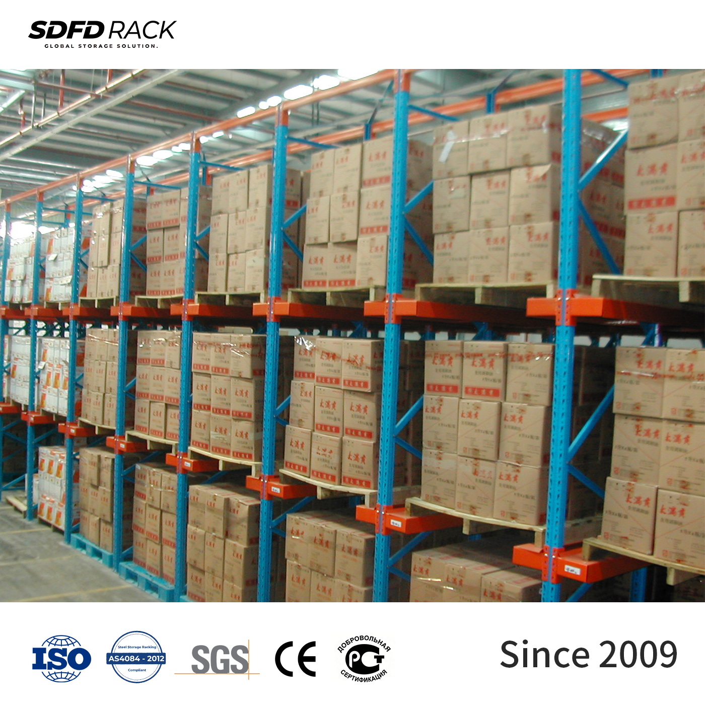 Direct Factory Powder Coated Cold Rolled Steel Heavy-Duty Industrial Drive-in Racking Solutions 3-Year Warranty Adjustable
