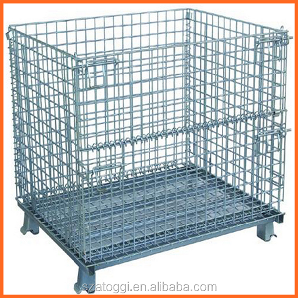 Heavy Duty Galvanized Steel Storage Pallet Crate with 1000kg Capacity for Industrial Warehouse