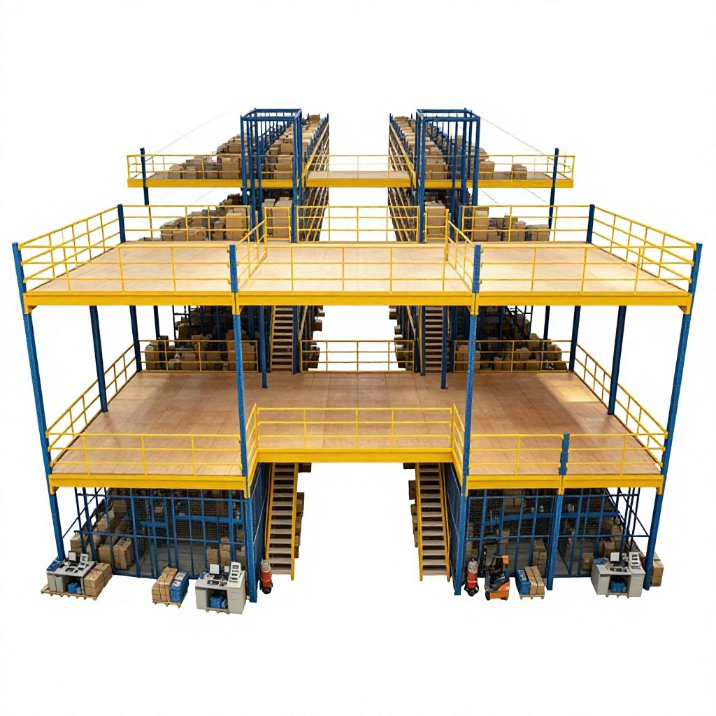 HONGXIN Heavy Duty Customizable Steel Multilayer Corrosion Protected Adjustable Boltless Mezzanine 300-1000kg/sqm Load Capacity