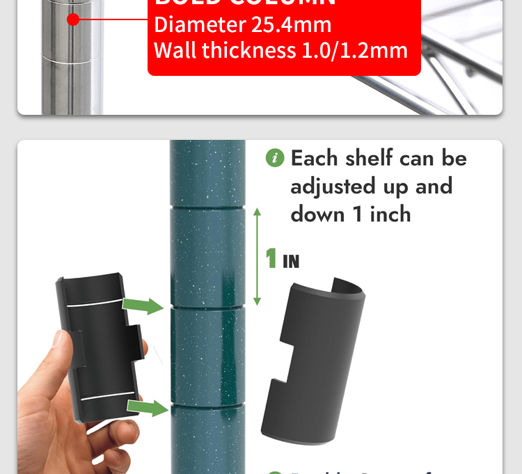 Authentic Factory Production 4-layer Epoxy Green Black Wire Shelving Metal Storage Rack Warehouse Heavy Duty Racking