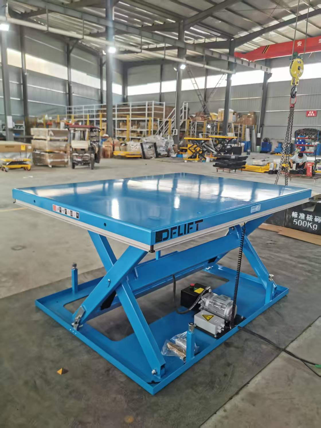 DFLIFT 1m Stationary Scissor Lift Table Electric Hydraulic with 1000kg Capacity Pit Mounted Lift Tables