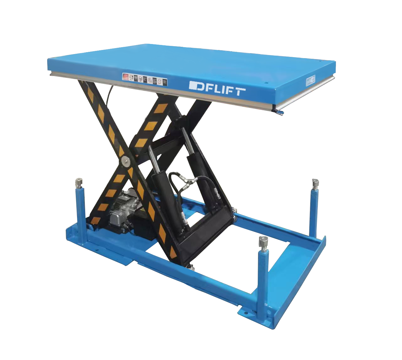 DFLIFT 1m Stationary Scissor Lift Table Electric Hydraulic with 1000kg Capacity Pit Mounted Lift Tables