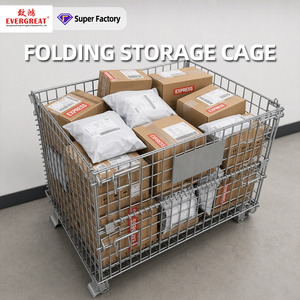 Foldable Steel Wire Mesh Warehouse Storage Container
