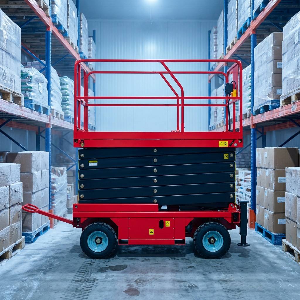Towable Manganese Steel Scissor Lift 18m 500kg Electric Hydraulic Auxiliary Walking Brakes CE Certified Platform 2.27x1.13m