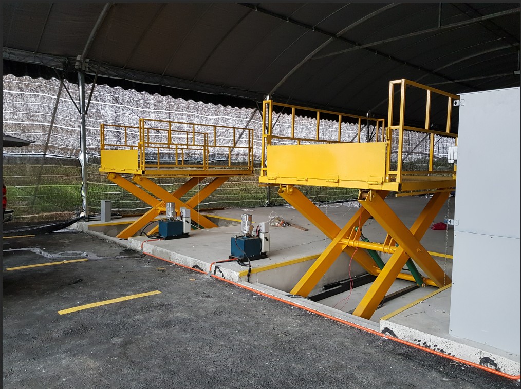 Hydraulic Scissor Lift Platform Dimensional Sketch